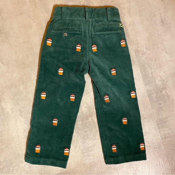 NWT Castaway Santa Stuck Chimney Embroidered Corduroy Green Hunter Christmas New - Picture 4 of 10